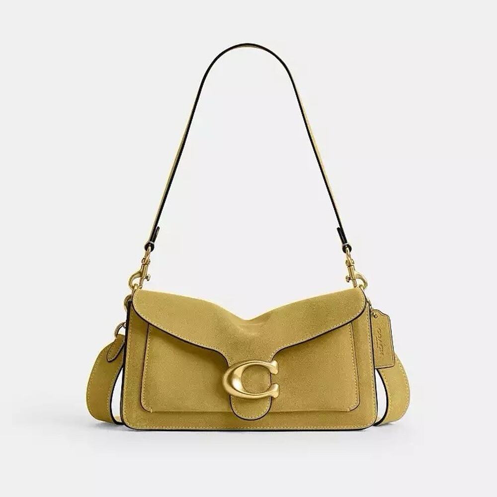 NWT Coach Suede Tabby Shoulder Bag 26 CEN52 Brass/Light Citron - Picture 10 of 13